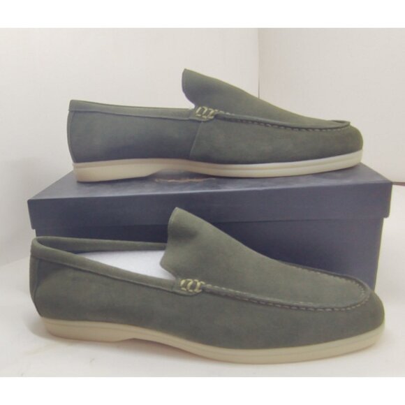 Snover AL6-10 Green Suede Loafers Men's Slip-On Dress Casual Shoes - Picture 1 of 10